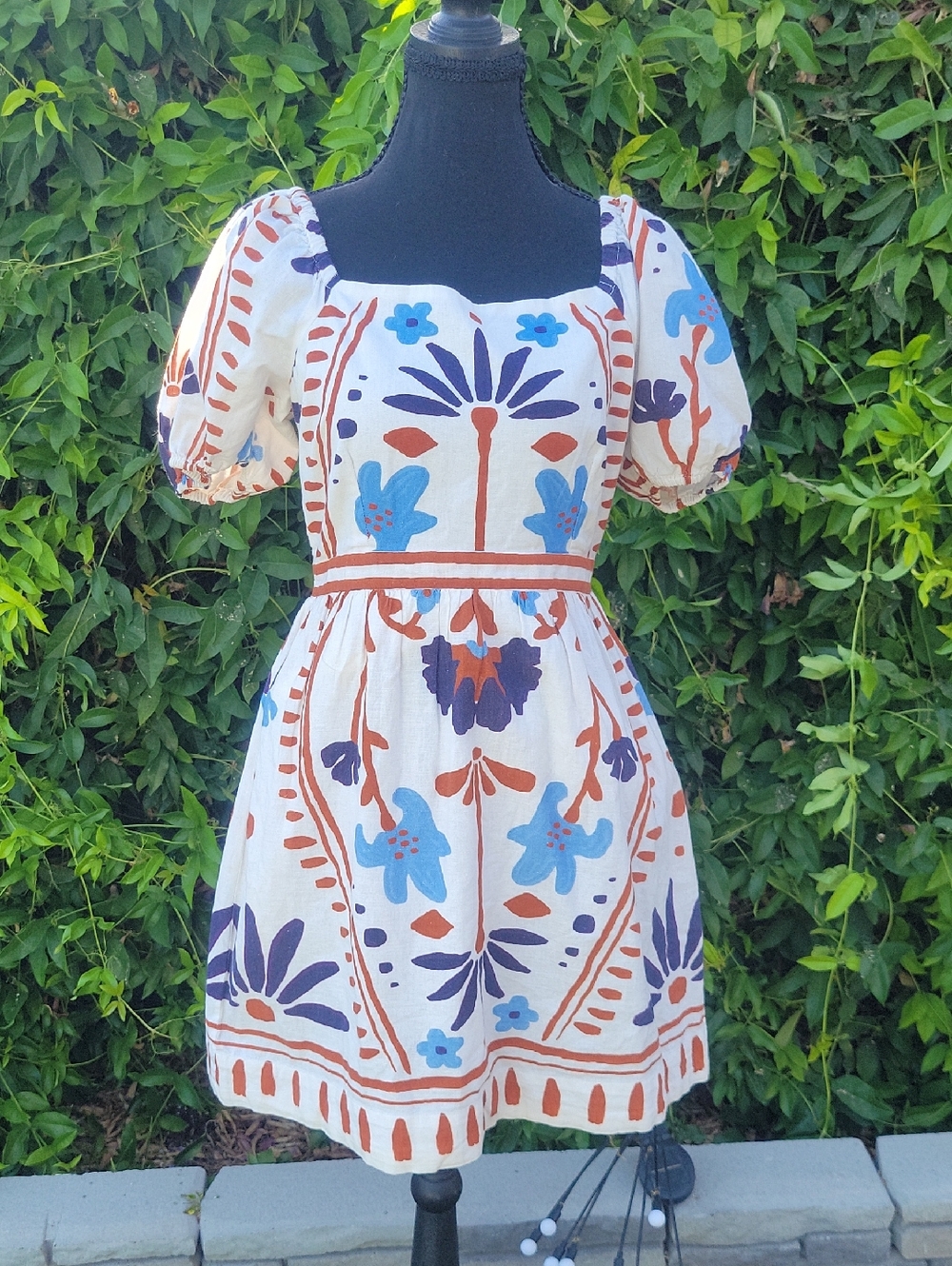 Cleobella Mariana Mini White Mini Dress Liliana Print Mediterranean Vibes S